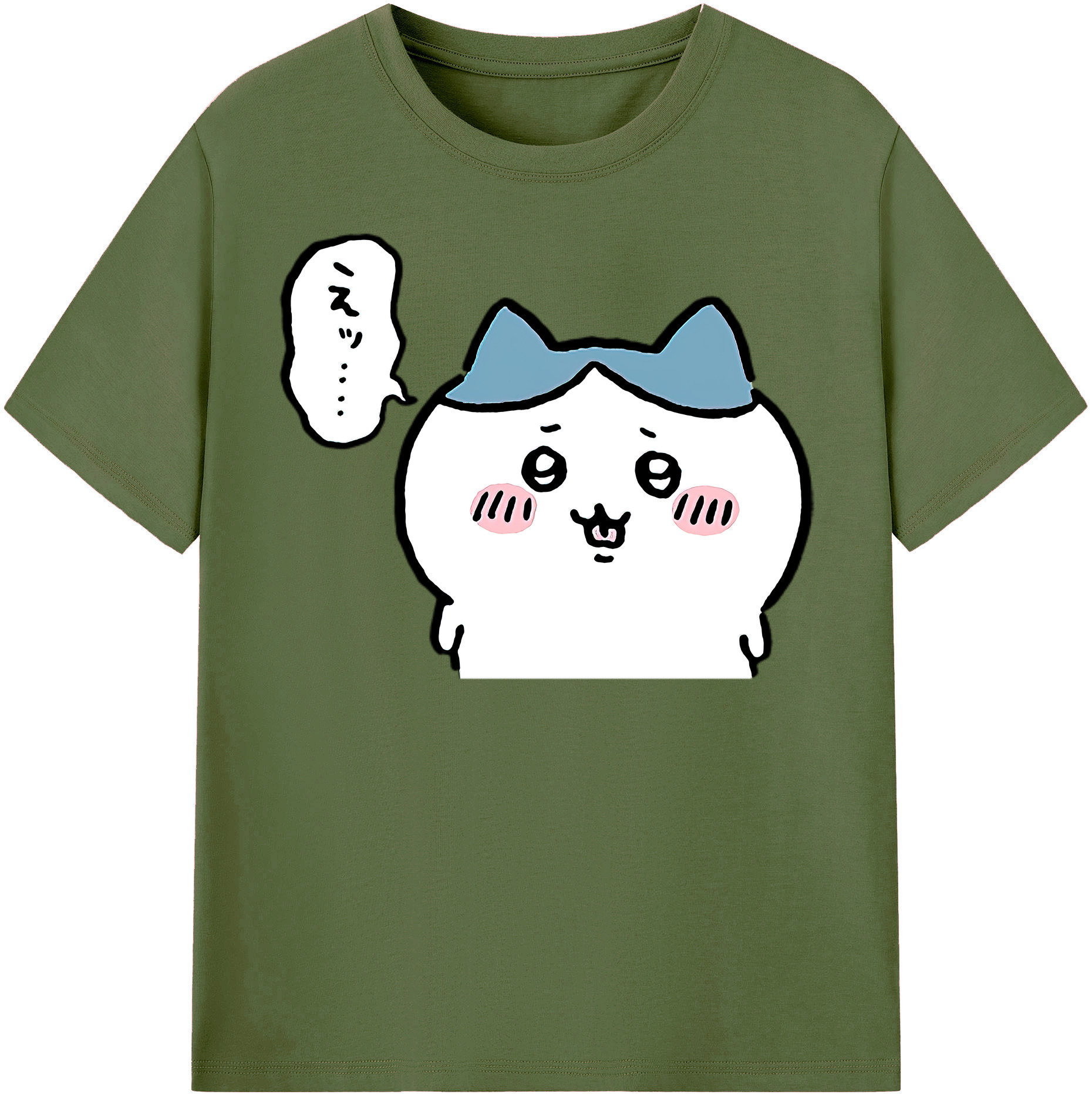 （画像用） ちいかわ ハチワレ Chii-kawa hachiware 綿100％半袖Tシャツ（フロントプリント）